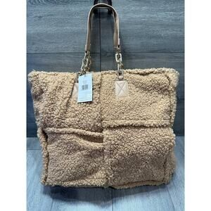 Steve Madden BCRUSH Brown Teddy Tote Bag Sherpa Oversized B000416